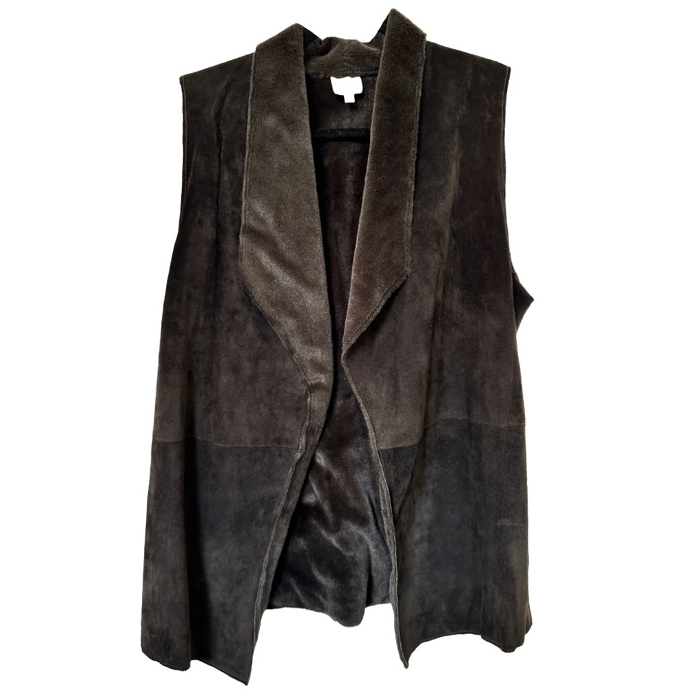 Ecru Brown Leather Vest | Women’s Size M